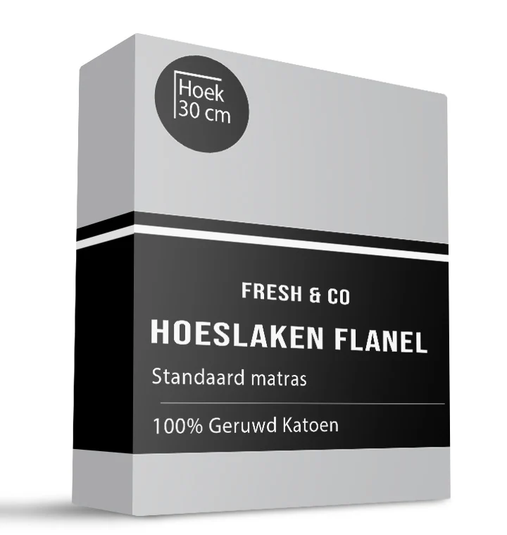Hoeslaken - Flanel Katoen - Lichtgrijs